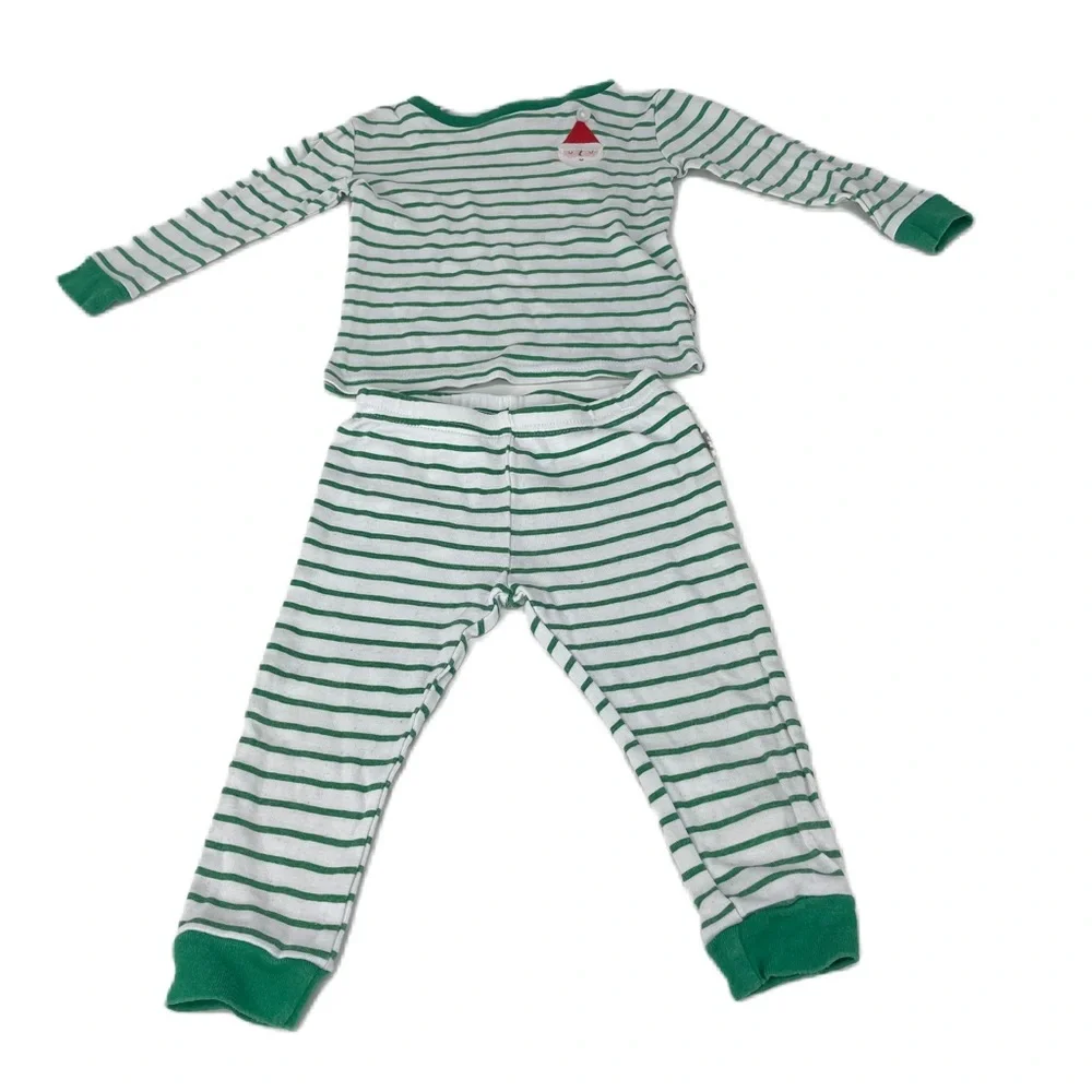 Rabbit Bear Santa striped Christmas pyjamas set 24M